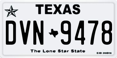 TX license plate DVN9478