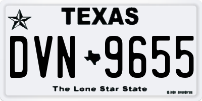 TX license plate DVN9655