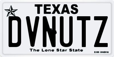 TX license plate DVNUTZ