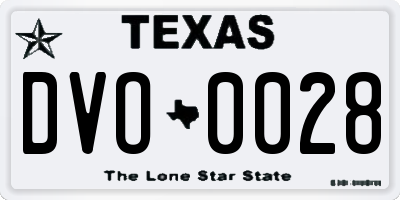 TX license plate DVO0028