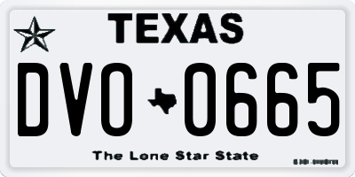 TX license plate DVO0665