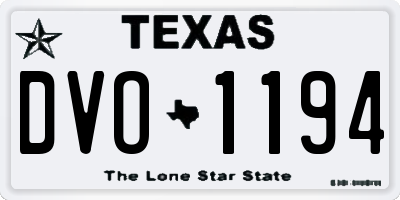TX license plate DVO1194