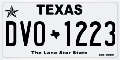 TX license plate DVO1223