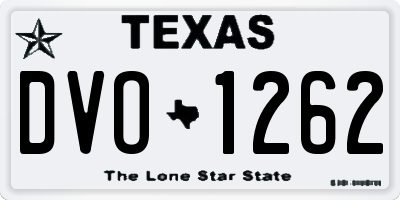 TX license plate DVO1262