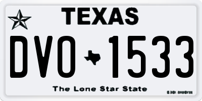 TX license plate DVO1533