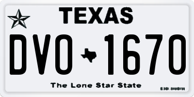 TX license plate DVO1670
