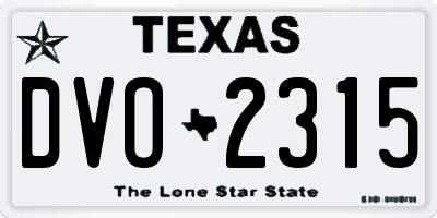 TX license plate DVO2315