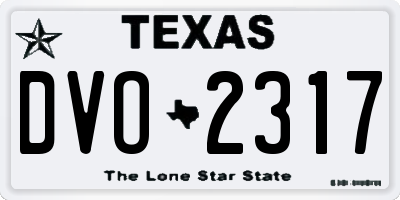 TX license plate DVO2317