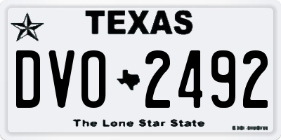 TX license plate DVO2492