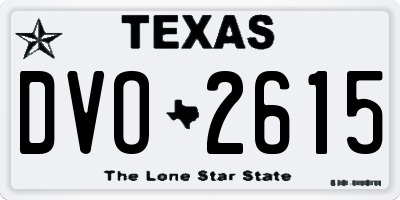 TX license plate DVO2615