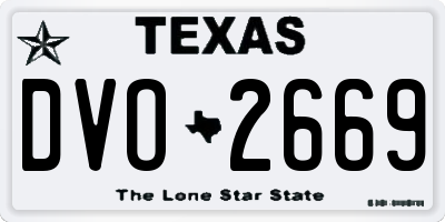 TX license plate DVO2669