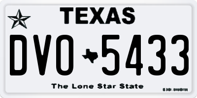 TX license plate DVO5433