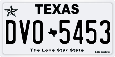 TX license plate DVO5453