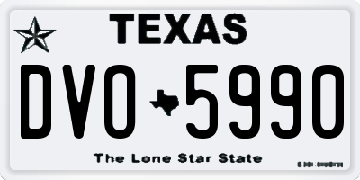 TX license plate DVO5990