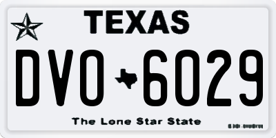 TX license plate DVO6029
