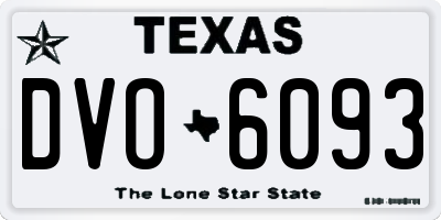 TX license plate DVO6093