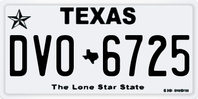 TX license plate DVO6725