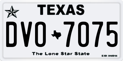 TX license plate DVO7075