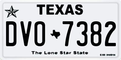 TX license plate DVO7382