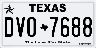 TX license plate DVO7688