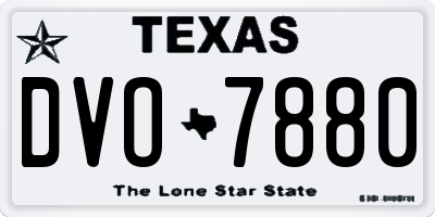 TX license plate DVO7880
