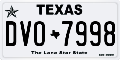 TX license plate DVO7998