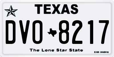 TX license plate DVO8217
