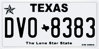 TX license plate DVO8383