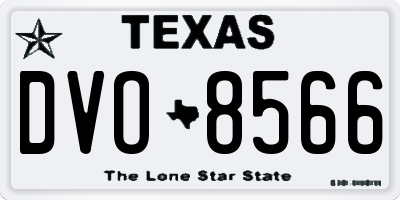 TX license plate DVO8566