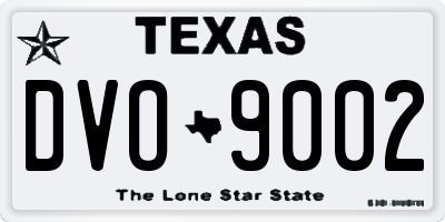 TX license plate DVO9002