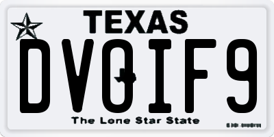 TX license plate DVOIF9