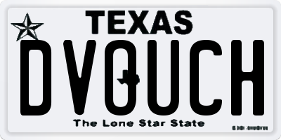 TX license plate DVOUCH