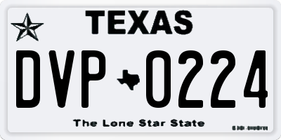 TX license plate DVP0224