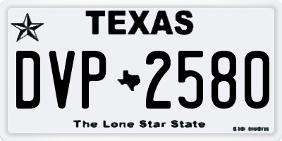 TX license plate DVP2580