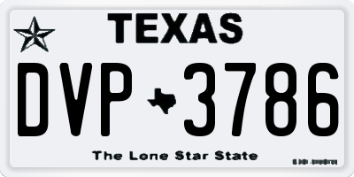 TX license plate DVP3786