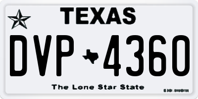 TX license plate DVP4360