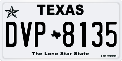 TX license plate DVP8135