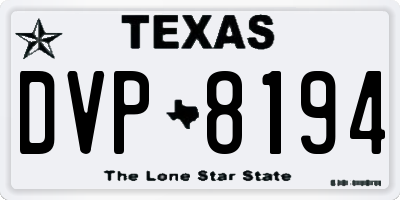TX license plate DVP8194