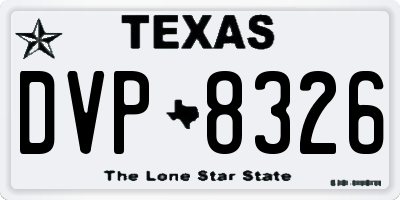 TX license plate DVP8326