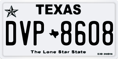 TX license plate DVP8608
