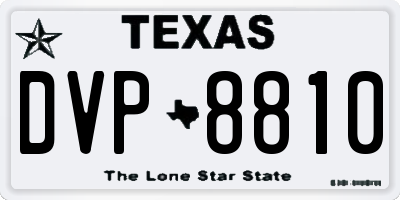 TX license plate DVP8810
