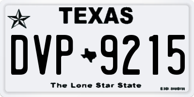 TX license plate DVP9215