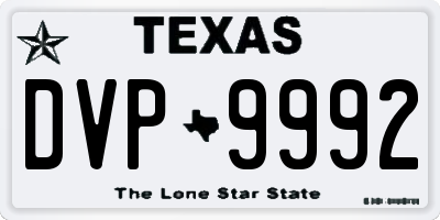 TX license plate DVP9992