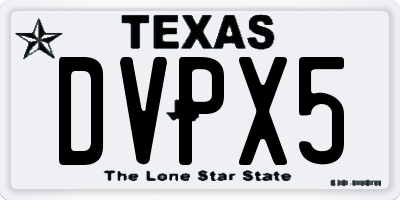 TX license plate DVPX5