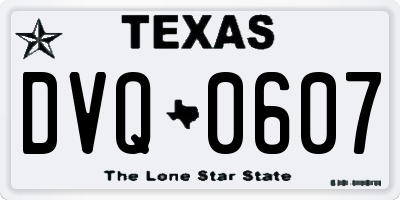 TX license plate DVQ0607