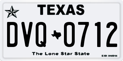 TX license plate DVQ0712