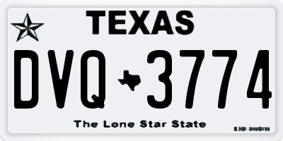 TX license plate DVQ3774