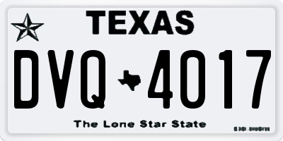 TX license plate DVQ4017