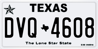 TX license plate DVQ4608
