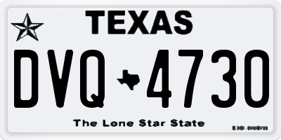 TX license plate DVQ4730